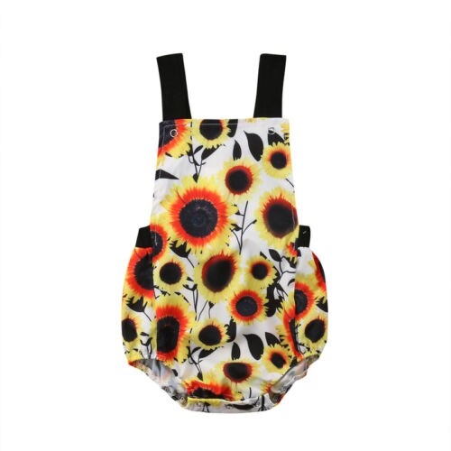 Newborn Infant Baby Girls Summer Floral Sunflower