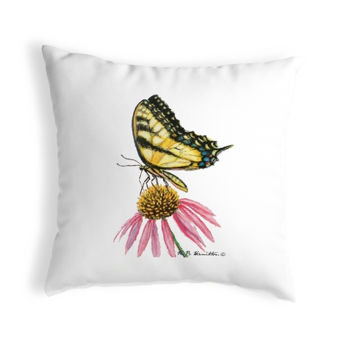 Betsydrake NC051 Tiger Swallowtail Butterfly Noncorded Pillow - Large