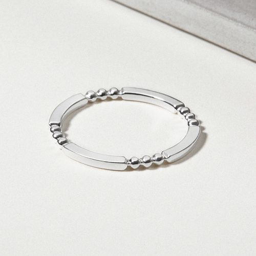 Bar & Ball Stacking Ring, Silver Ring For Her, Ring For Women