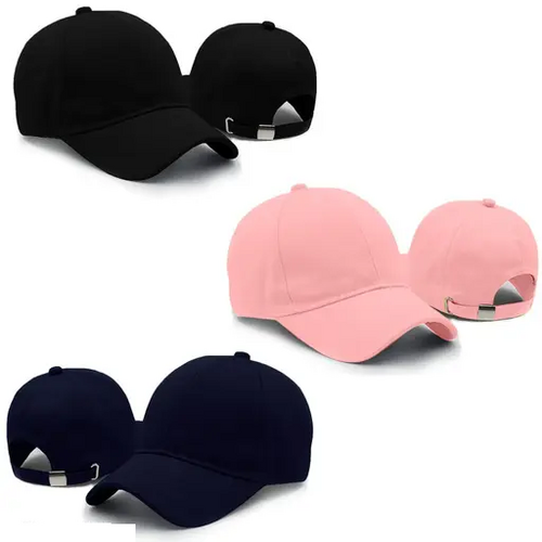 Unique pack of 3 adjustable cotton baseball sports cap combo for women