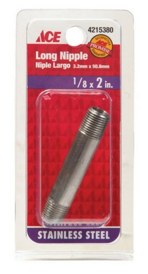 Smith-Cooper S8344NI001020CS 0.12 x 2 in. Stainless Nipple