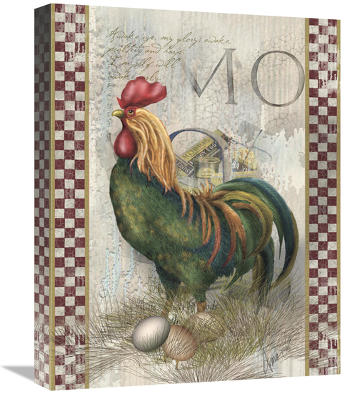 Global Gallery GCS-121132-1620-142 16 x 20 in. Green Pastures Rooster 