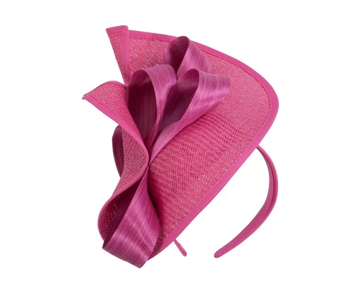 Large fuchsia Fillies Collection racing fascinator with bow