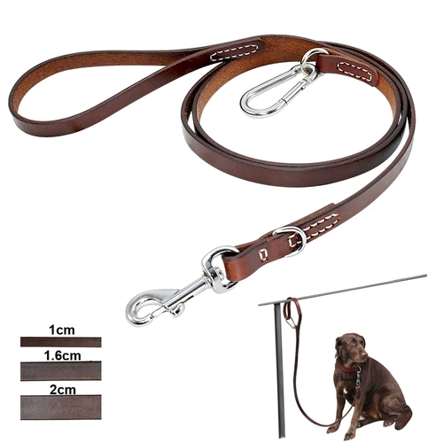 Leather Pitbull Dog Leash Durable Large Dog