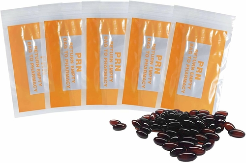APQ Pack of 100 Orange PRN Bags, Clear 2 x 3. Zip Locking Printed Bags