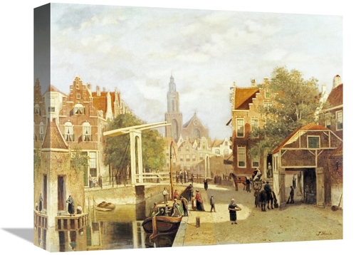 Global Gallery GCS-266598-16-142 16 in. A Street Scene, Amsterdam 