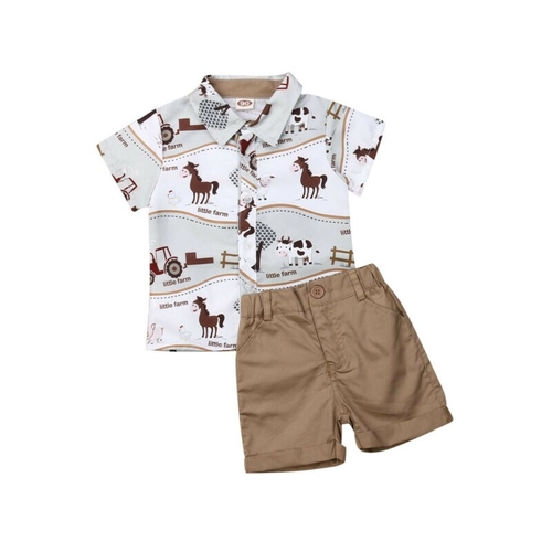 Baby Clothes Set Toddler Baby Boys Shirt Animal