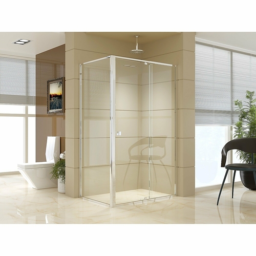 Front: (114~122) x 195cm Adjustable Semi Frameless Shower Screen in