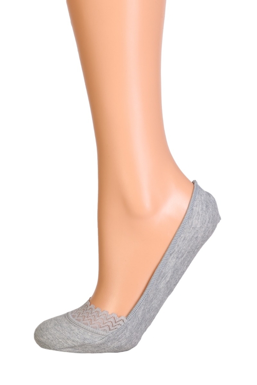 MERLETTO grey footies with a lace edge