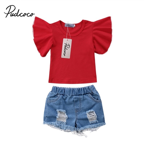 2Pcs Pretty Newborn Toddler Kids Baby Girl Short