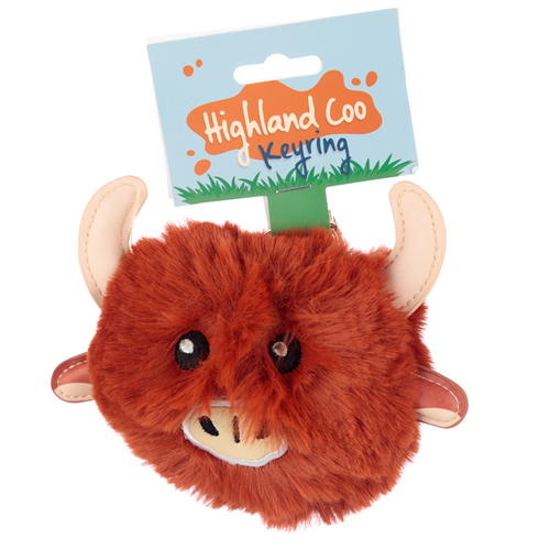 Fun Collectable Pom Pom Keyring - Highland Coo Cow