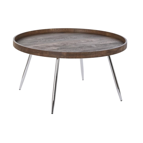 Centre Table DKD Home Decor Brown Silver Metal Steel MDF Wood 30 x 40