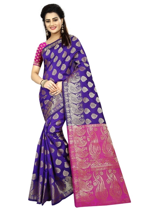 Generic Women's Jacquard Art silk Saree with