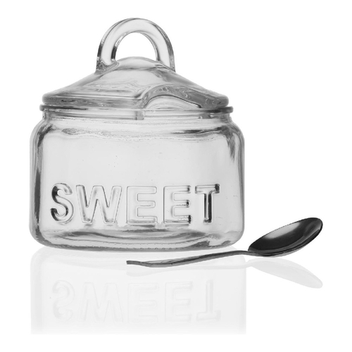 Sugar Bowl Versa Crystal 11,5 x 12 x 11,5 cm Black (11,5 x 12 x 11,5