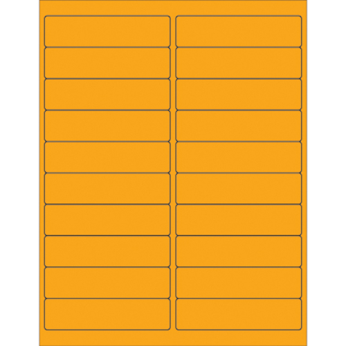 Box Partners LL177OR 4 x 1 in. Fluorescent Orange Rectangle Laser Labe