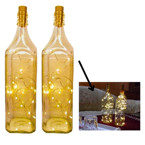 Cork String Light Glass Bottle Lamp