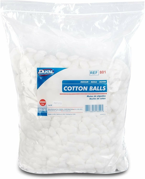 Cotton Balls. Case of 2000 Large Cotton Balls for Wound Care. Soft and