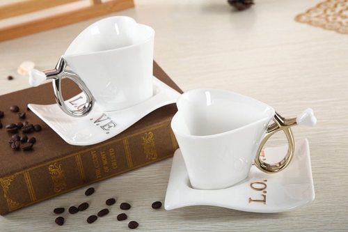 Lovers Heart-Shaped Coffee Mug