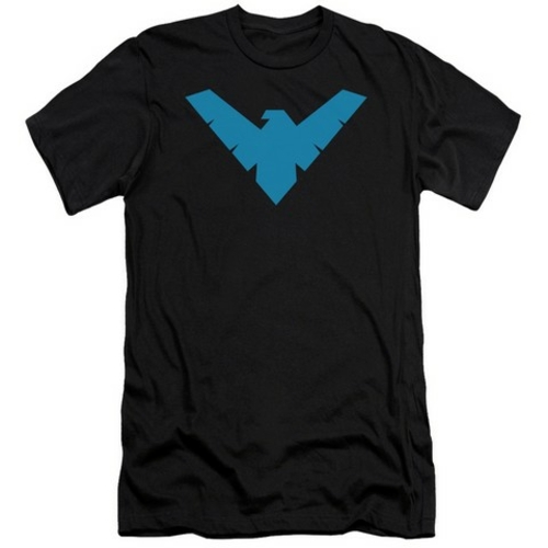 Trevco Batman-Nightwing Symbol - Short Sleeve Adult 30-1 Tee - Black- 