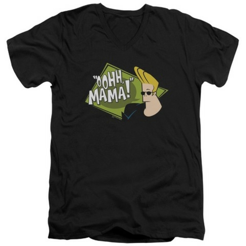 Trevco Johnny Bravo-Oohh Mama - Short Sleeve Adult 30-1 V-Neck Tee - B