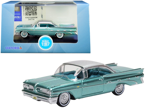 1959 Pontiac Bonneville Coupe Seaspray Green with Silver Top 1/87 (HO)