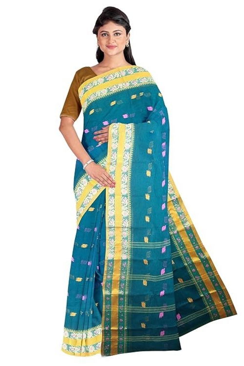 Women'S Tangail Pure Cotton Silk Border Traditional Bengal Handloom