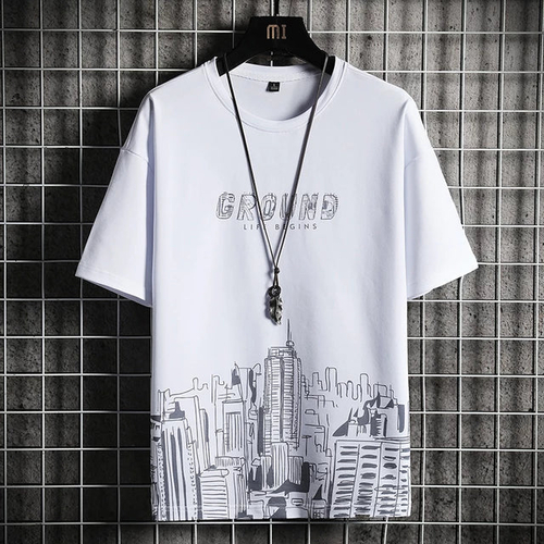 Main Mens Premium Cotton Printed T-Shirt - MPRIN77 - White image