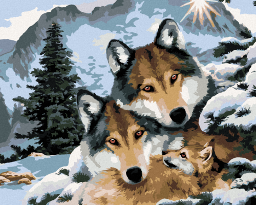 Paint by Numbers - WOLVES AND WINTER LANDSCAPE (HOWARD ROBINSON)
