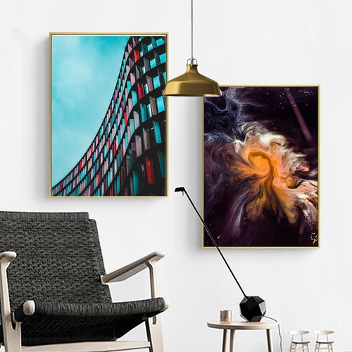 Modern Building Wall Art Canvas Painting Abstract