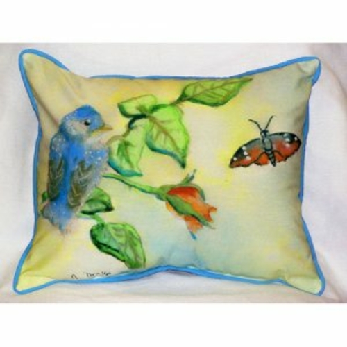 Betsy Drake ZP249 Blue Bird Throw Pillow- 20 x 24 in.