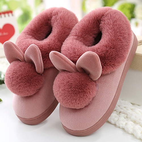 Cute Rabbit Plush All inclusive Slippers Women