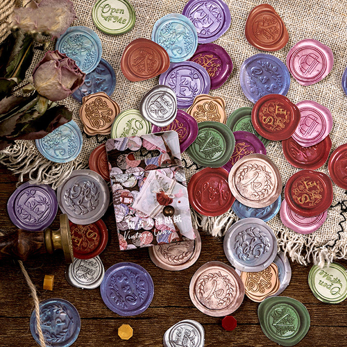 45PCS/PACK Retro Wax Seal Sticker Marker Planner