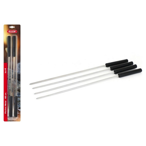 Barbecue Skewer Set Algon Metal Plastic 4 Units (48 cm) (4 pcs)