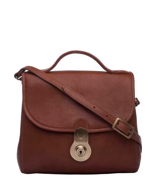 Satchel Bag with Flap Closure