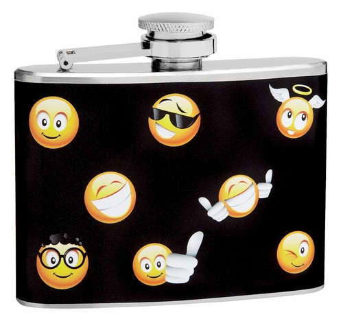 4oz Smiley Faces Hip Flask