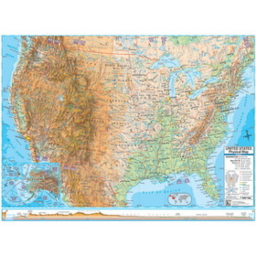 Universal Map 29176 US Advanced Physical Rolled Map - Paper
