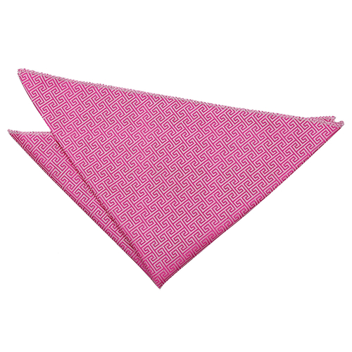 Greek Key Handkerchief - Fuchsia Pink