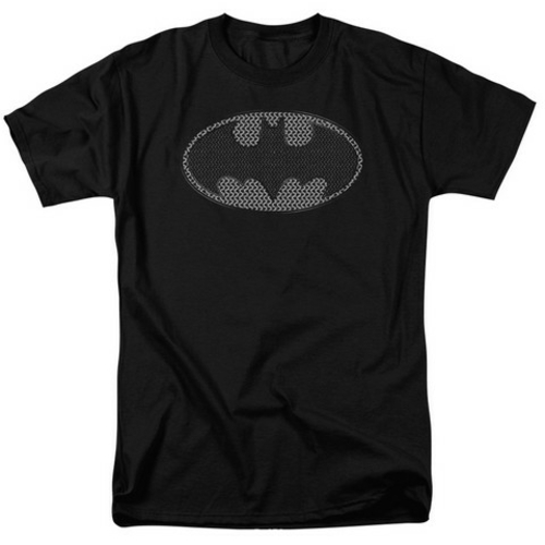 Trevco Batman-Chainmail Shield - Short Sleeve Adult 18-1 Tee - Black- 