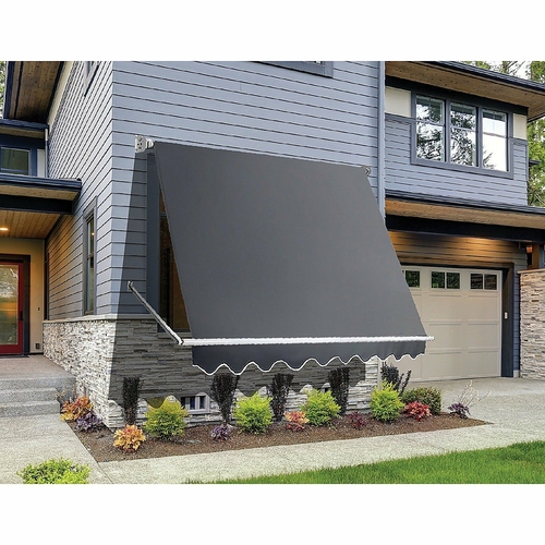 Retractable Fixed Pivot Arm Window Awning Patio Garden Blinds 2.4m x