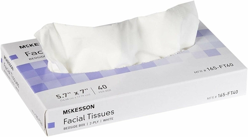 McKesson Facial Tissue. Pack of 8000 Tissue Paper 5 7/10" x 7" White