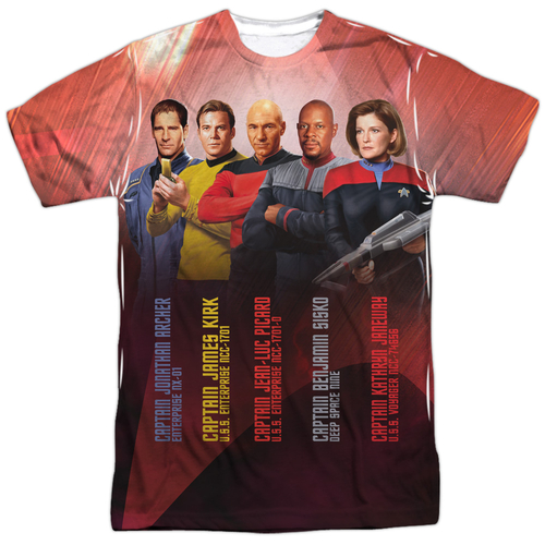 Trevco CBS1372-ATPP-4 Star Trek-Captains - Short Sleeve Adult Polyeste