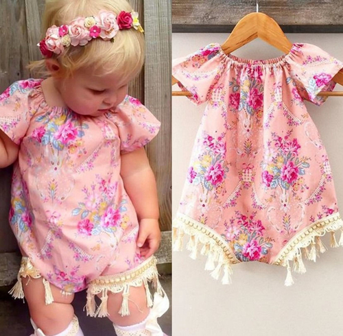 2016 new design Floral Baby Girls Clothes fashion