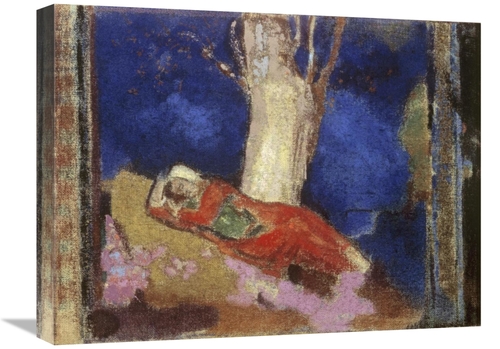 Global Gallery GCS-279538-22-142 22 in. A Woman Lying Under the Tree A