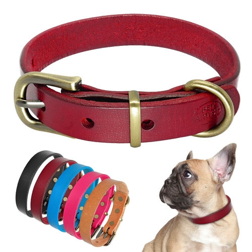 Leather Dog Collar Pitbull Pet Collars for Small