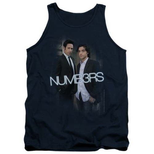 Trevco Numb3Rs-Don & Charlie - Adult Tank Top - Navy- Medium