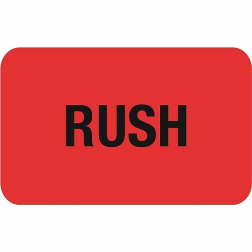 Tape Logic DL1367 1.25 x 2 in. - Rush Fluorescent Red Labels - Roll of