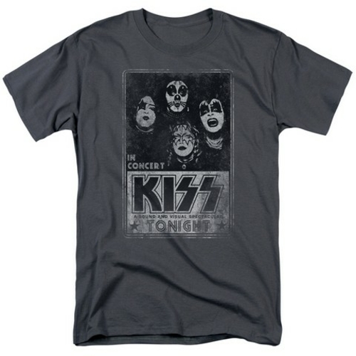 Trevco Kiss-Live Short Sleeve Adult 18-1 Tee, Charcoal - XL