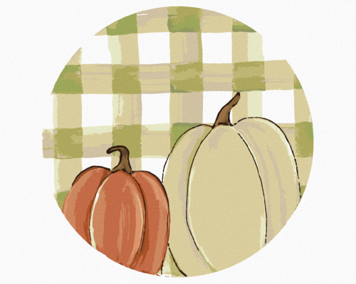 Paint by Numbers - TWO GINGHAM PUMPKINS (HALEY BUSH)