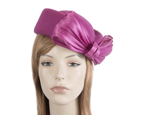 Fuchsia Jackie Onassis style felt beret