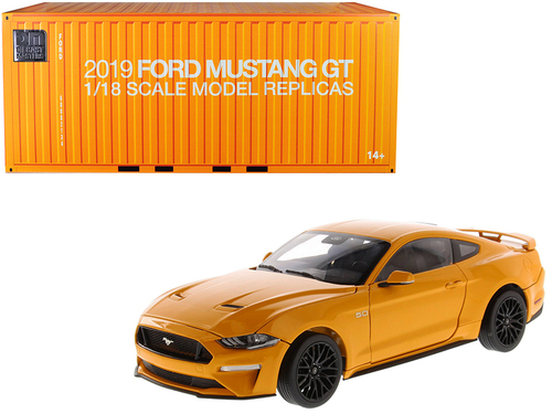 2019 Ford Mustang GT 5.0 Coupe Orange Fury Metallic 1/18 Diecast Model